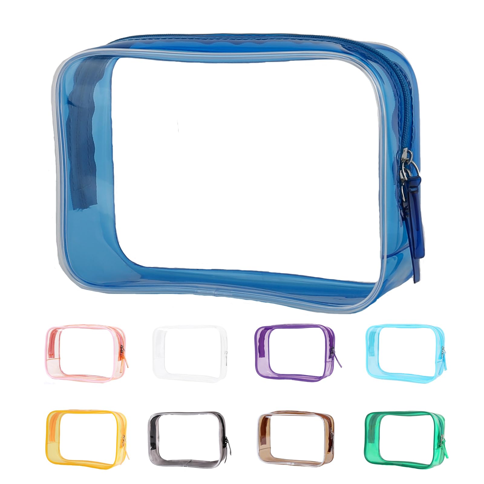 Clear Pouch Small, Clear Makeup Bag, 6.6x2.3x4.7 Size TSA Approved Toiletry Bag, Clear Travel Bags for Toiletries, Clear Cosmeti