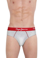 Pepe Jeans Innerwear MenS Solid Cotton Antibacterial Brief (Pack Of 2) Grey Melange