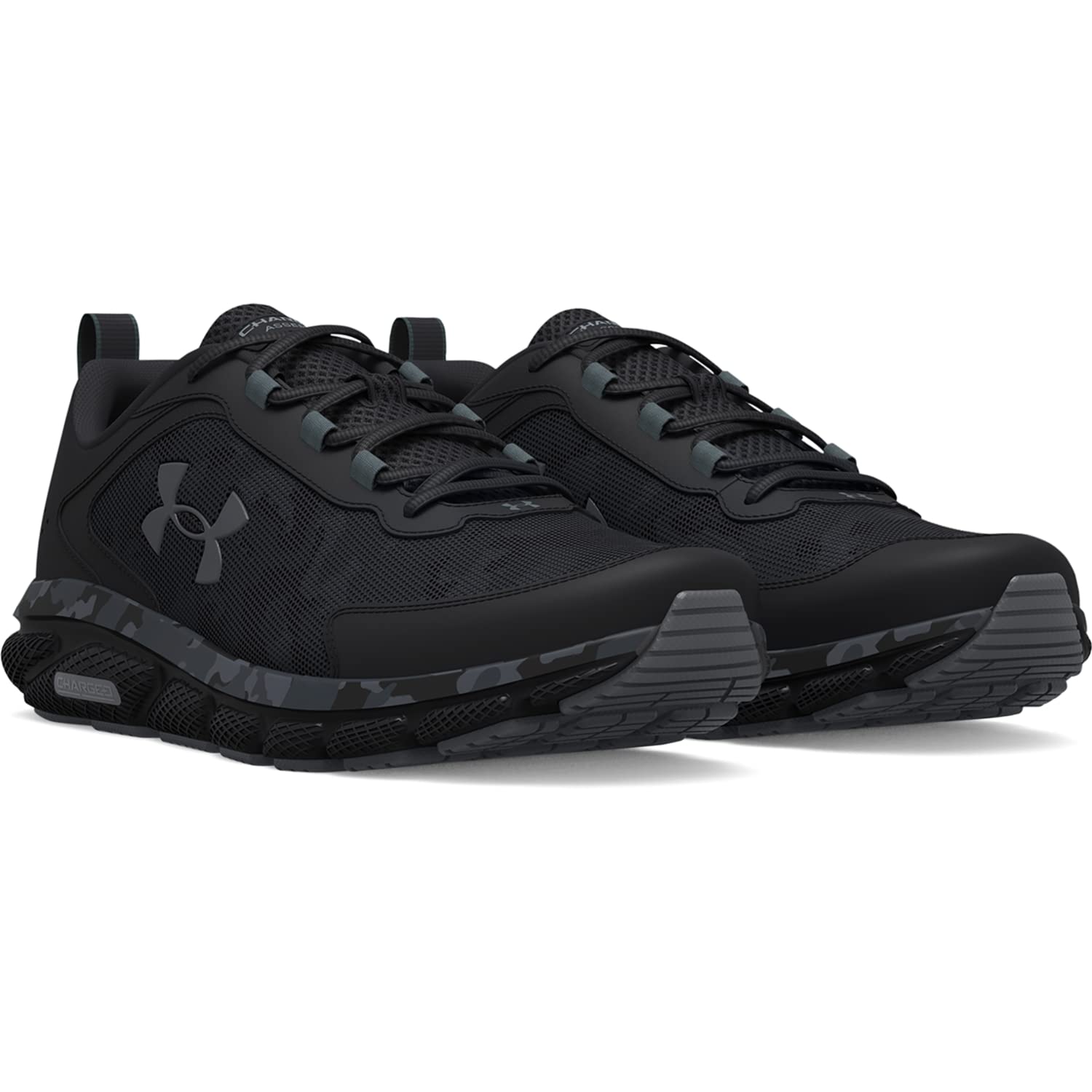 Under Armour Men's Charged Assert 9 Camo, Black/Black, 10 US
