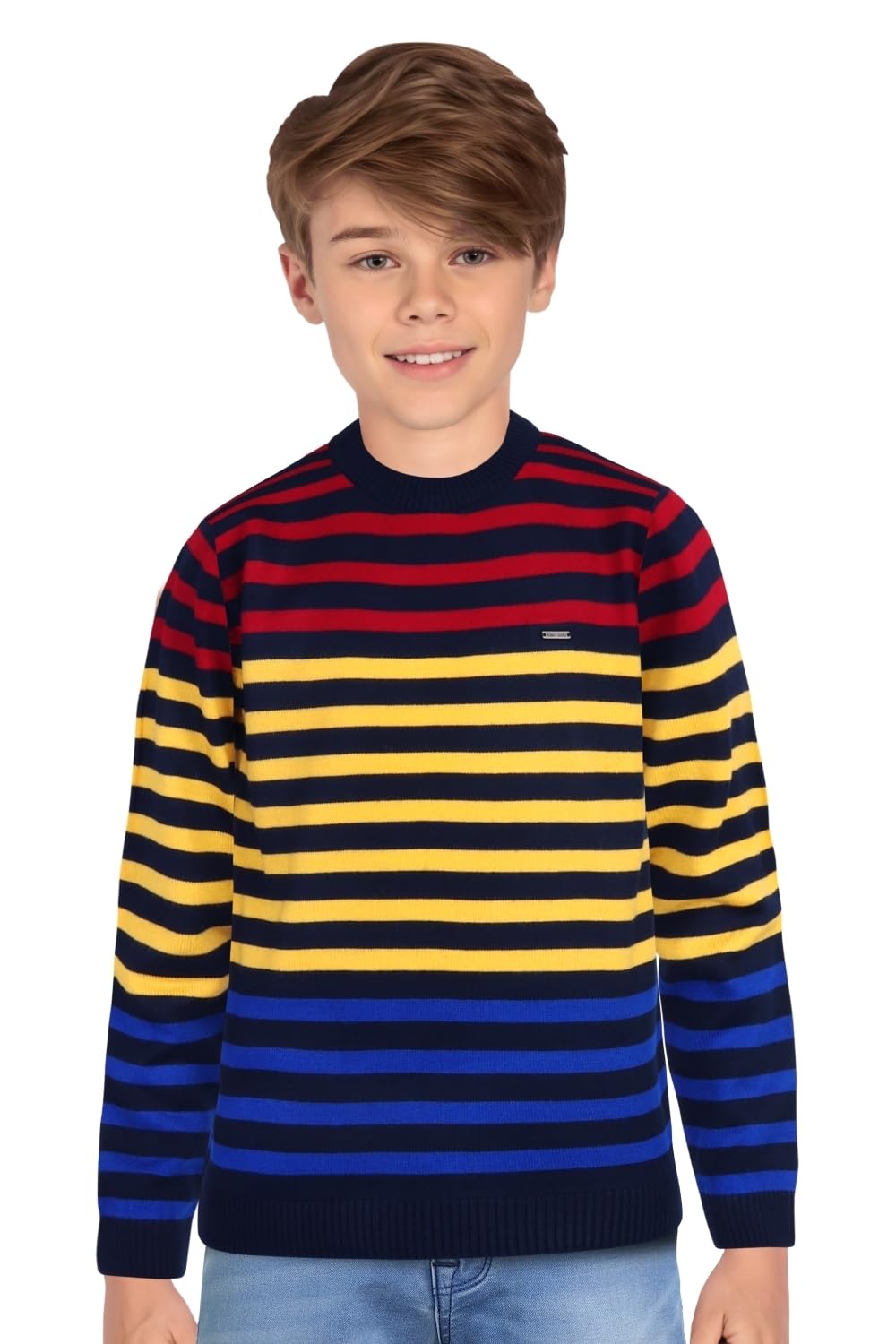 Allen Solly Boys Regular Fit Striped Sweater