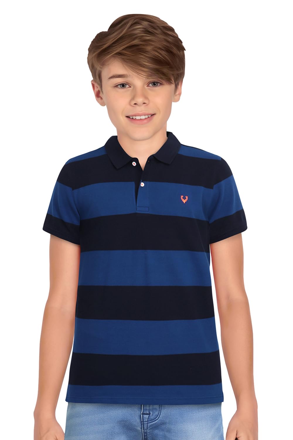Allen Solly Boys Regular Fit Striped Polo Neck Polo Shirt