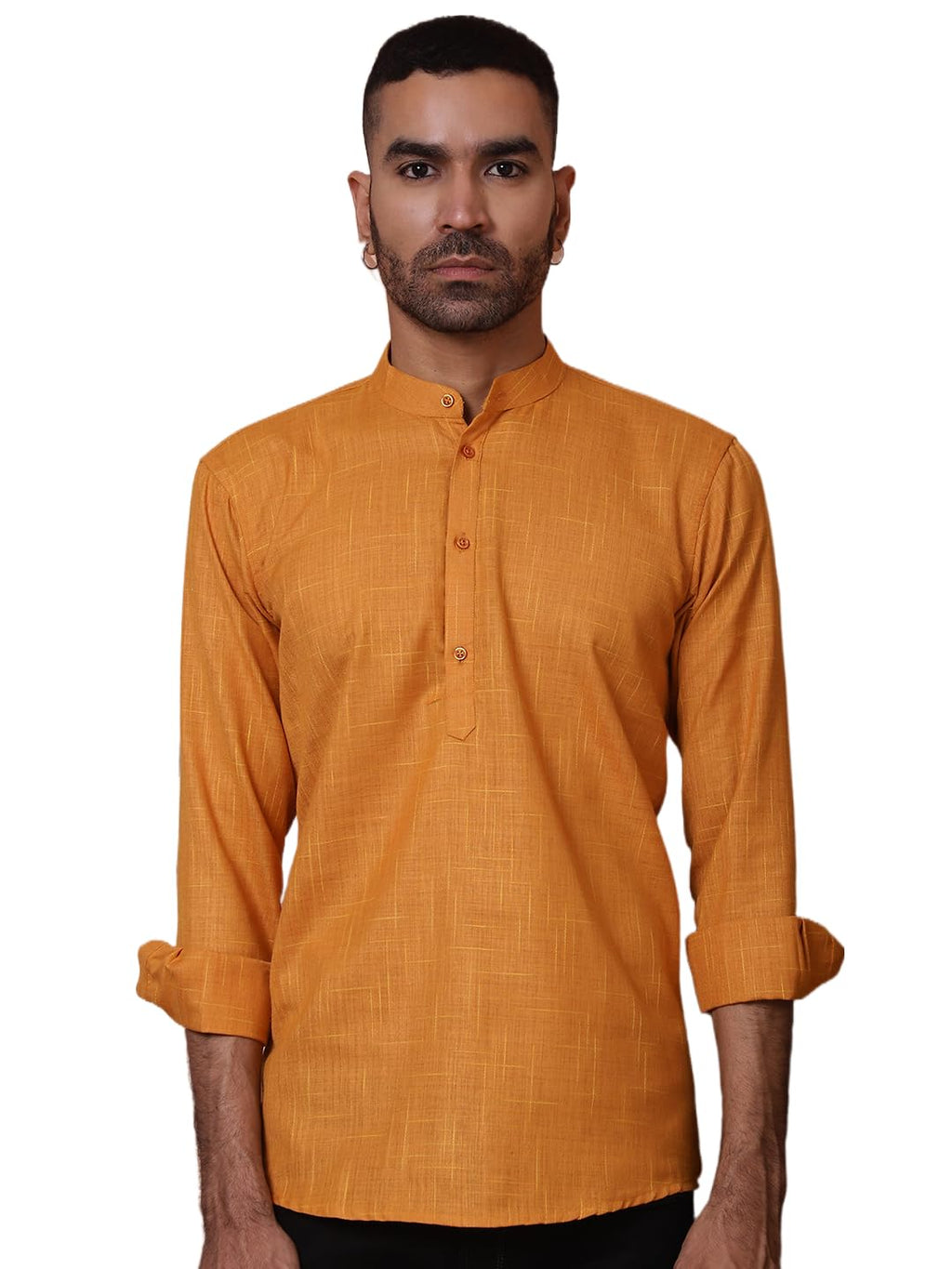Jompers Mens Woven Design Short Kurta