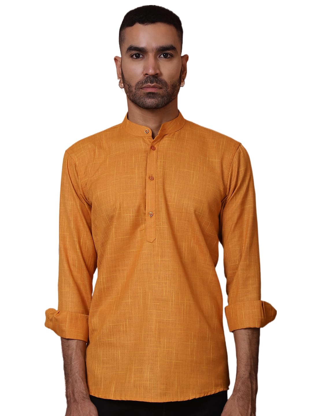 Jompers Mens Woven Design Short Kurta