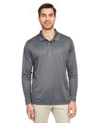 Mens Zone Performance Long Sleeve Polo - BLAcK - XS(D0102H7ZK88)
