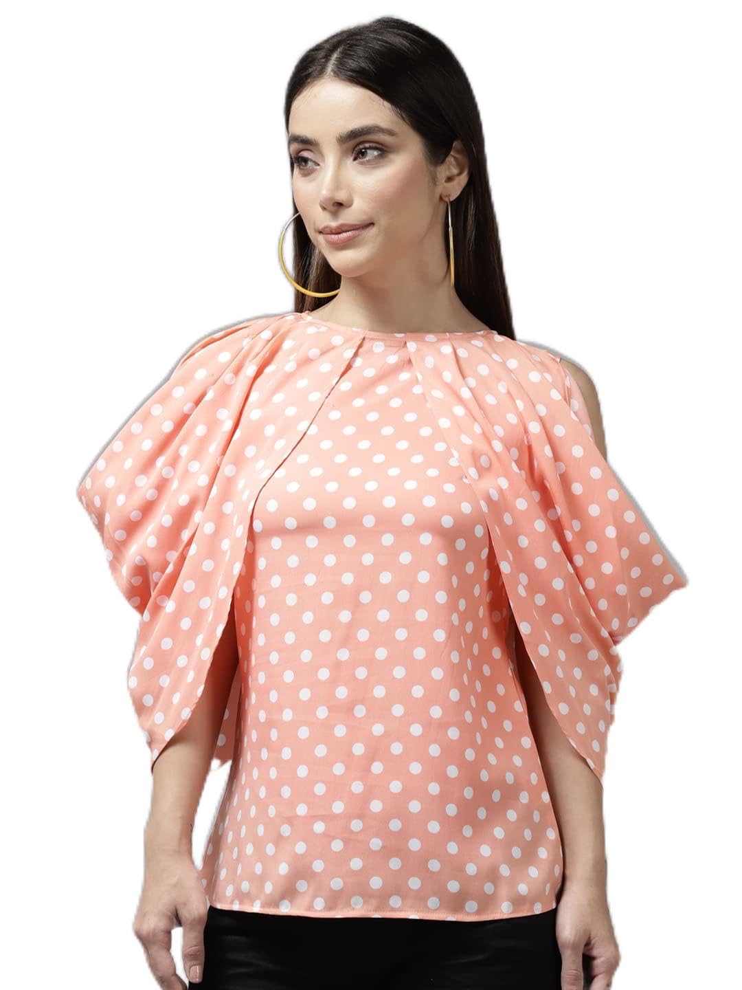Aarika Womens Regular Fit Shirt (TP-W-M-12409_Peach L)