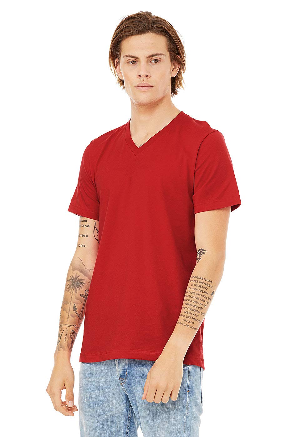 Unisex Jersey Short-Sleeve V-Neck T-Shirt - TRUE ROYAL - XS(D0102H7WBIX)