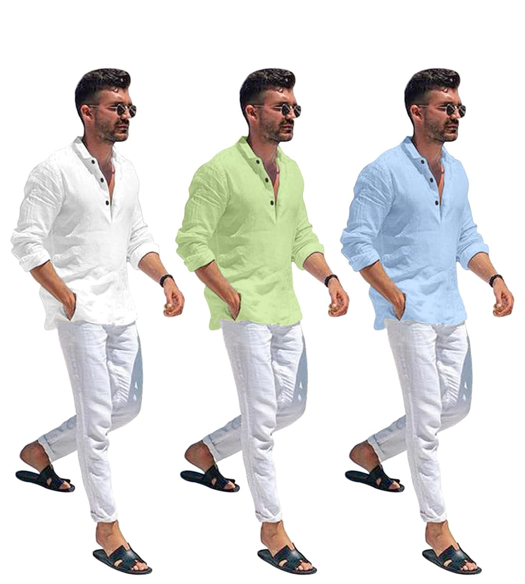 Zartha MenS Regular Fit Solid Pattern Cotton Blend Kurta With Spread Collar Long Sleeve And Standard Length | Shirt For Man