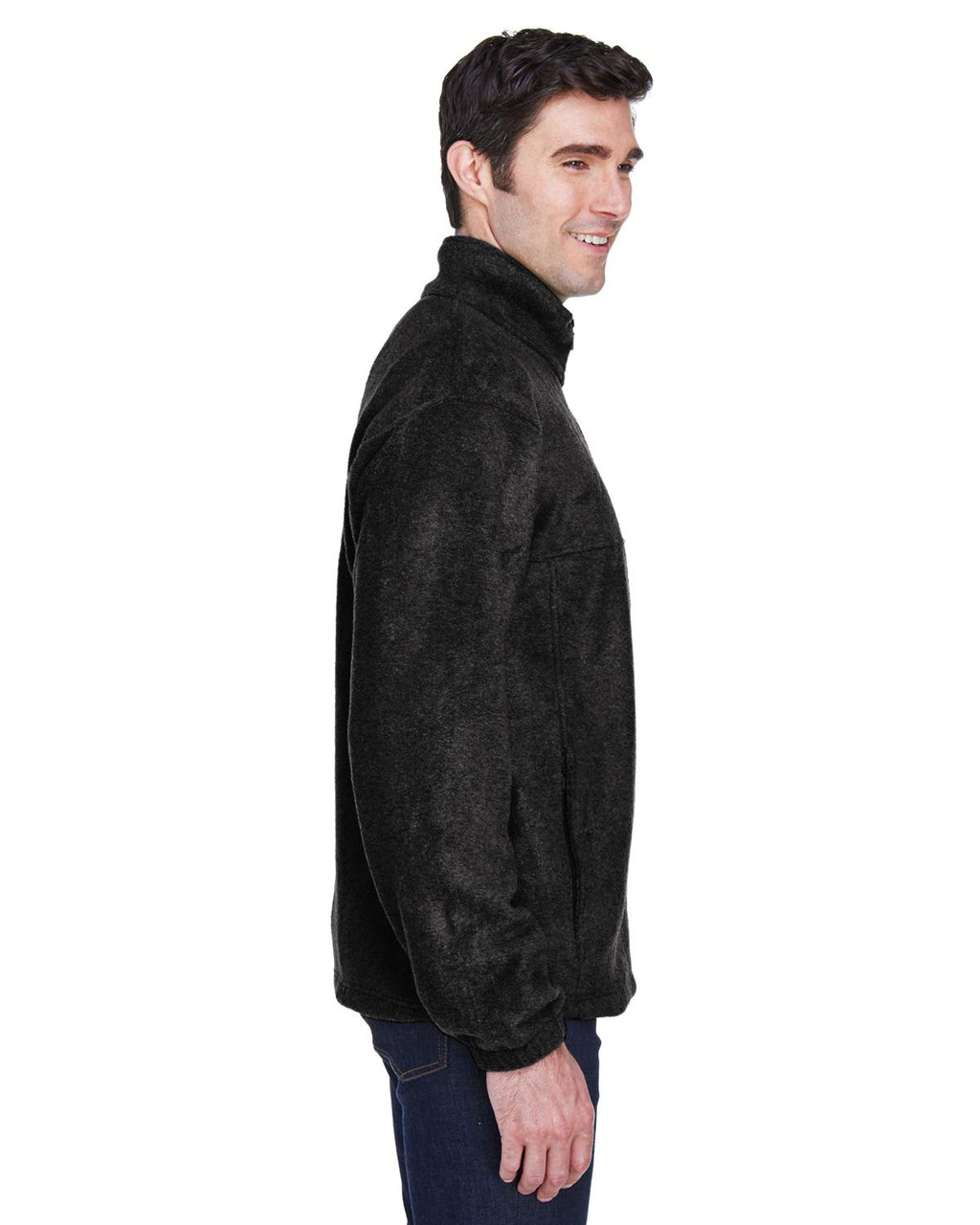 Mens 8 oz Full-Zip Fleece - BLAcK - 5XL(D0102H76F2J)