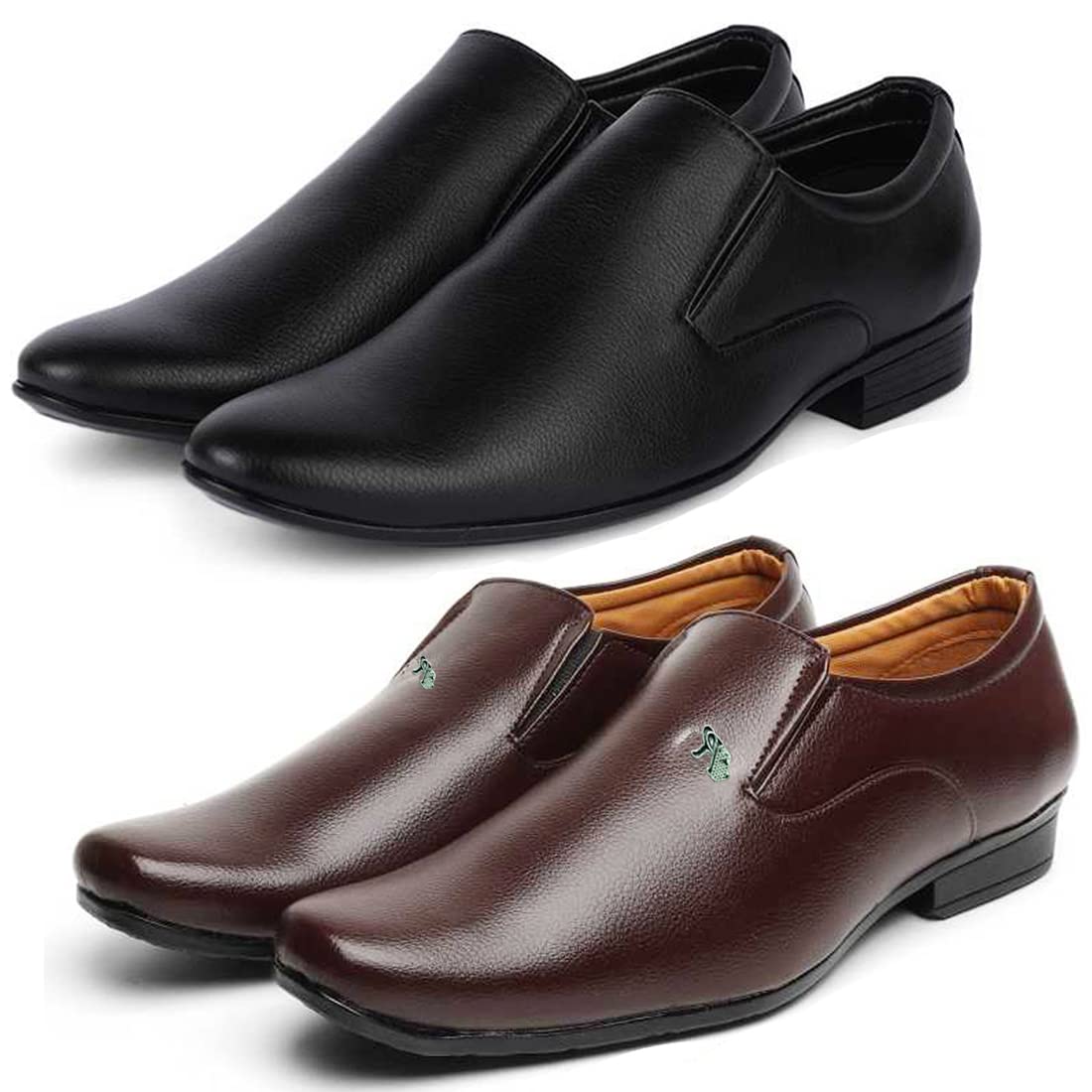 Vitoria Stylish Synthetic Leather Formal Shoes Combo for Mens and Boys(BlackBrown)(SliponSlipon)/Office Shoes/Suit Shoes/Dres 9