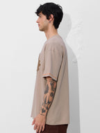 The Souled Store Originals Patchwork T-Shirt : Freedom Oversized T-Shirt for Men Boys Cotton Casual Half Sleeves Baggy Loose Fit