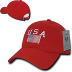 Relaxed Graphic Cap, USA Flag, Red