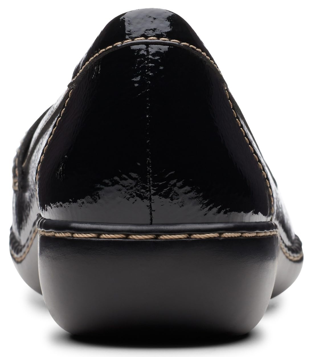 Clarks Women's Ashland Bubble Loafer, Black Crinkle Patent Synthetic, 8.5 M US