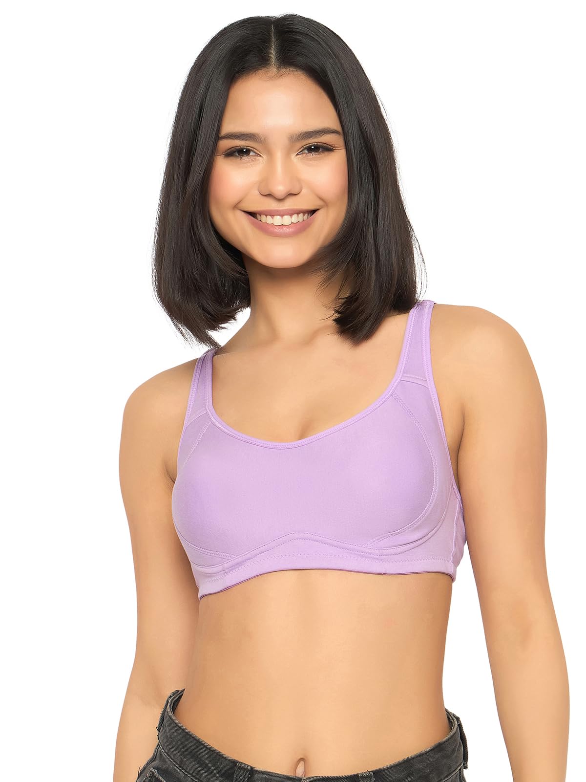 Clovia WomenS Cotton NonPadded NonWired Full Coverage TShirt Bra (Br5039R12_Lavender_36C) 36