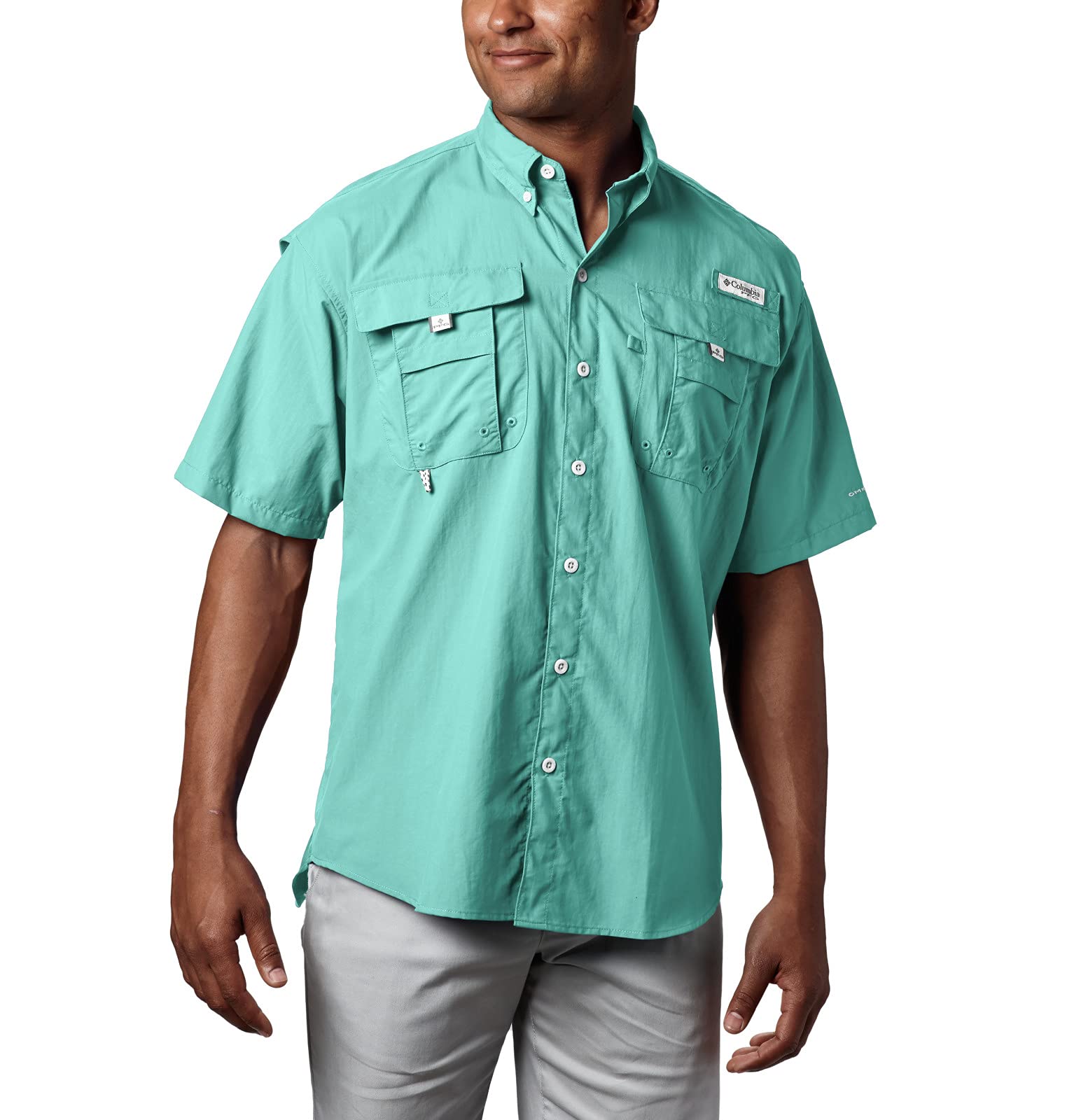 columbia Mens Bahama II UPF 30 Short Sleeve PFg Fishing Shirt, gulf Stream, 3X