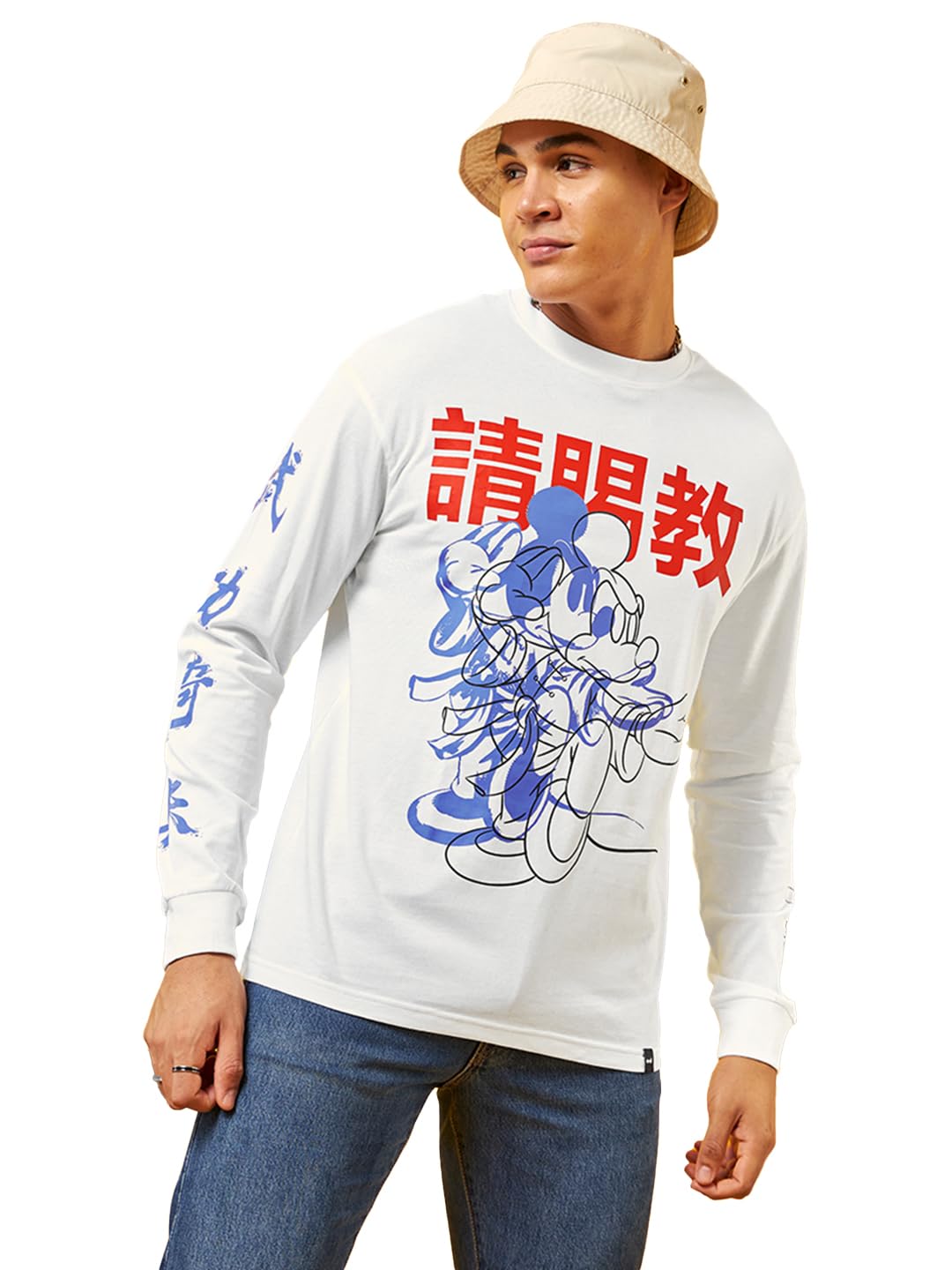 Bewakoof Official Disney Merchandise Mens Graphic Printed T-Shirt_624985_White_XL