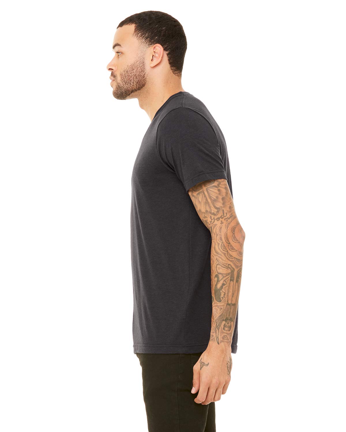Unisex Triblend V-Neck T-Shirt - BLUE TRIBLEND - S(D0102H7WXK2)