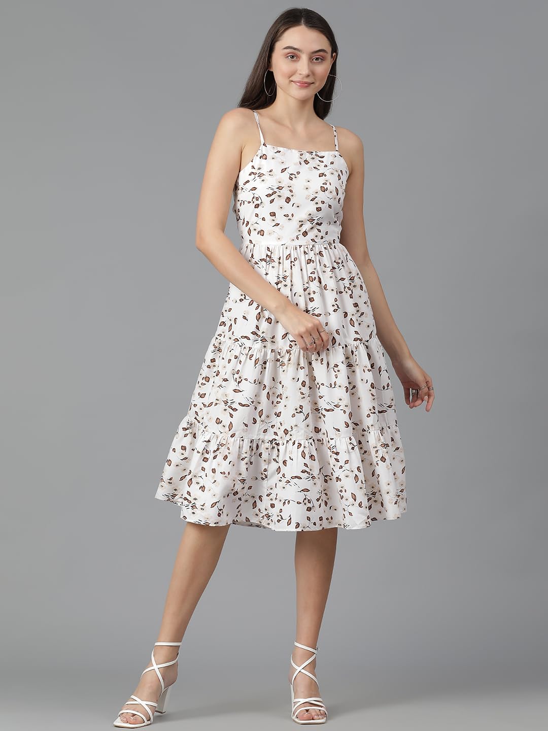 Kotty WomenS Fit And Flare Floral Print Dress(Multicoloured,Xl)
