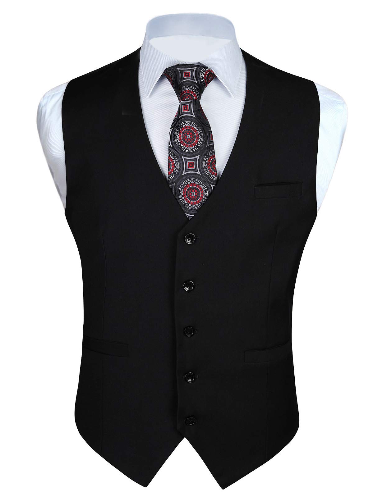 Enlision Men's Suit Vest Business Formal Dress Waistcoat Solid Color Vest for Suit or Tuxedo
