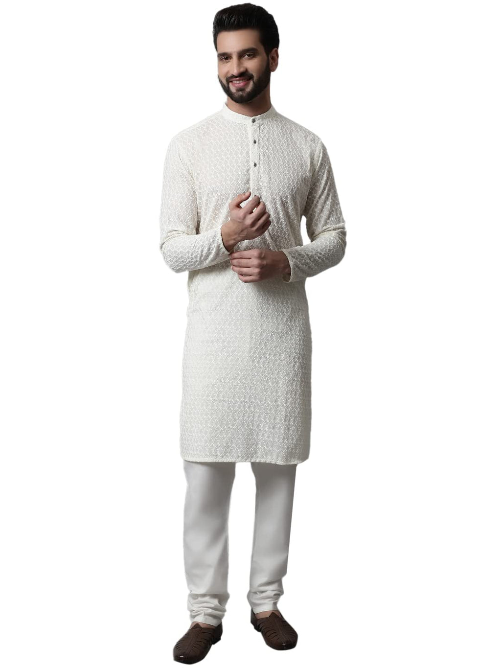 Jompers Mens Embroidered Kurta Churidar Set