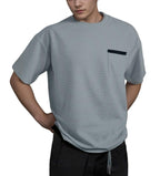 Indoprimo MenS Polyester T Shirt With Pocket Half Sleeves Round Neck Line Solid Pattern Loose Fit Classic Style And Standard Le
