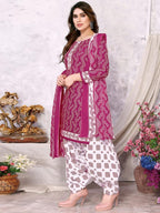 Satrani Womens Printed Poly Cotton Unstitched Dress Material