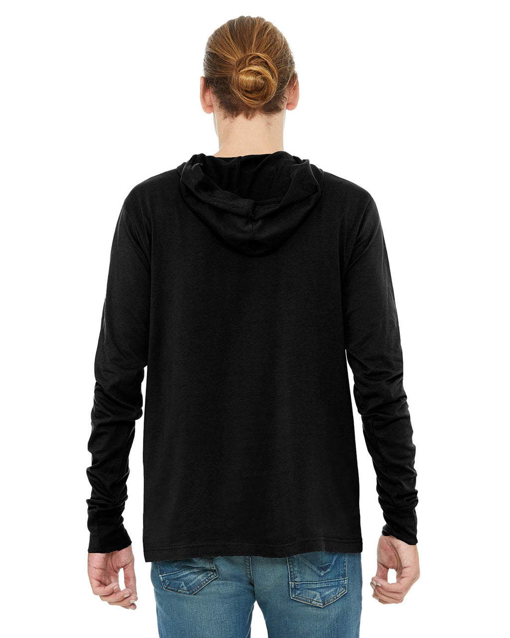 Unisex Jersey Long-Sleeve Hoodie - HEATHER NAVY - XS(D0102H789SP)