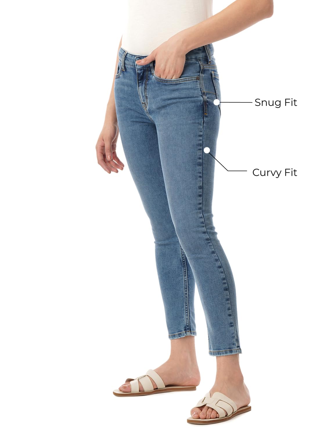 INKD Womens Stretchable Zero-Gape Super Skinny Jeans