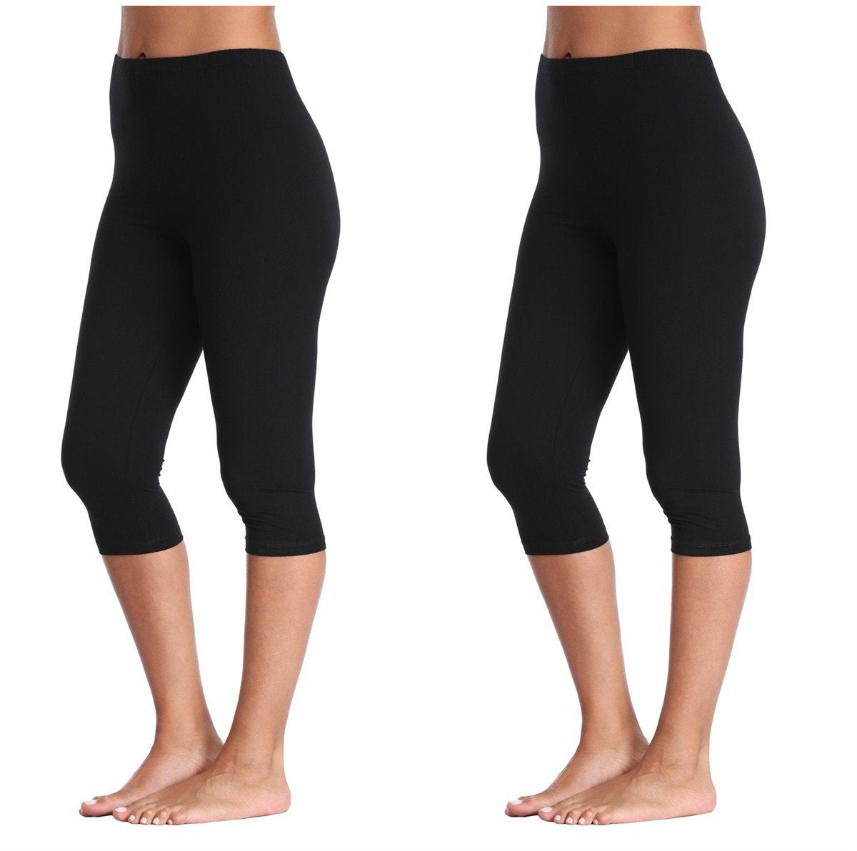 Kotii Women's Lightweight Soft Capri Leggings Crop Leggings 3/4 Stretch Yoga Pants