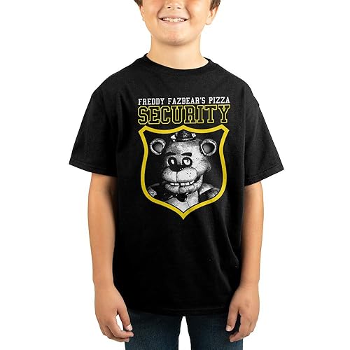 Five Nights at Freddy's Security Guard Youth Boys T-Shirt-Small Black