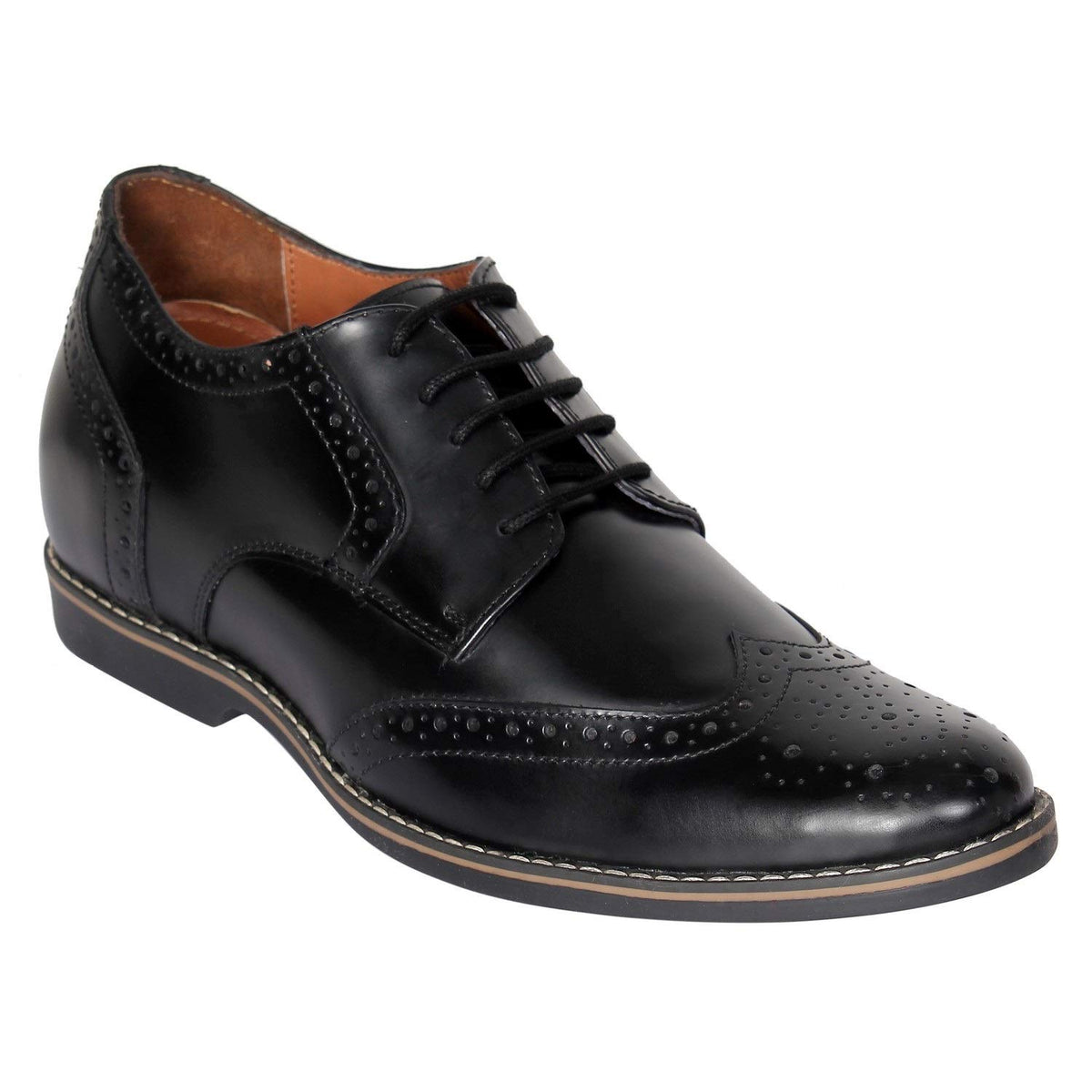 Celby Black Formal Shoes with Wingtip Brogue Style and Inner Heel (9) Stylish, Comfortable, and Durable Footwear for Everyday We 9