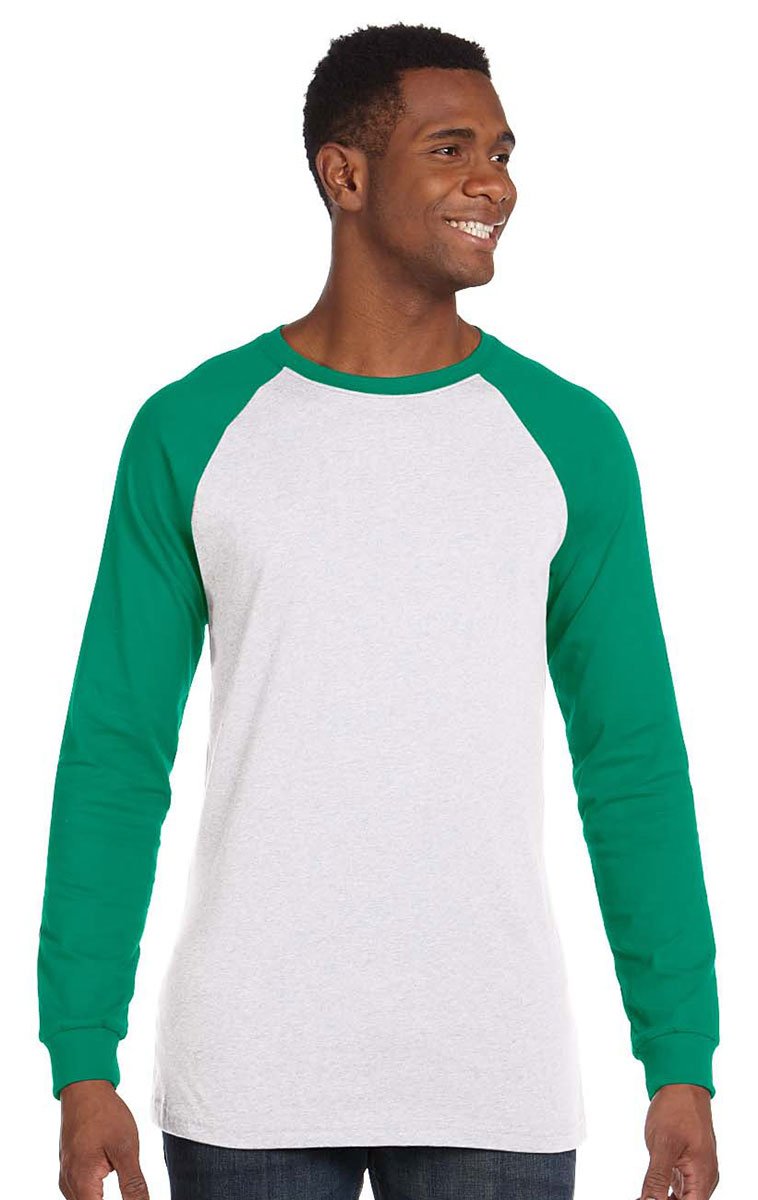 Mens Jersey Long-Sleeve Baseball T-Shirt - BABY BLUE NAVY - S(D0102H78DSJ)