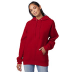 Hanes Men's Pullover EcoSmart Hooded Sweatshirt, Deep Red, Medium