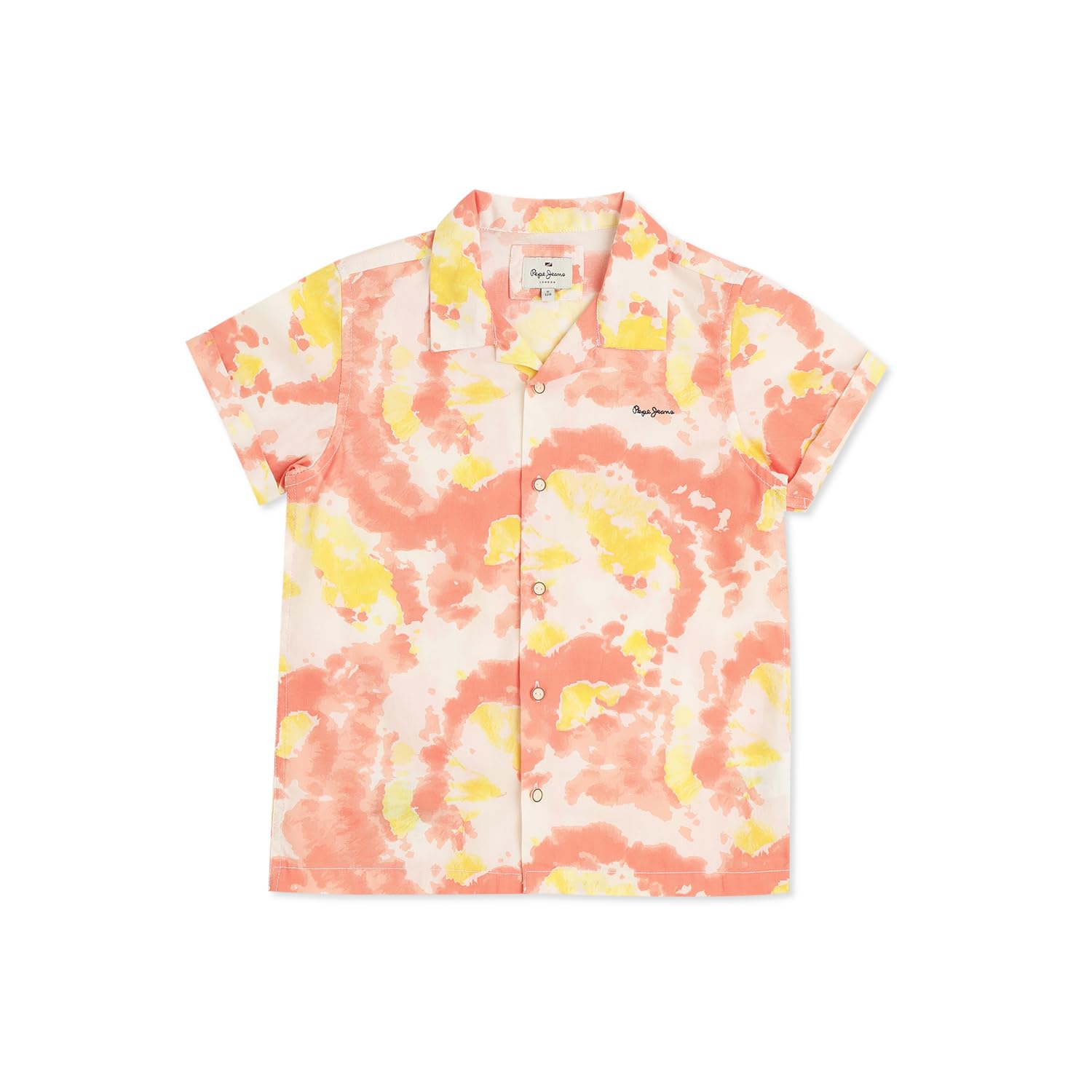 Pepe Jeans Boys Peach Tie Dye Short Sleeve Shirt