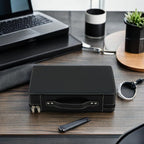 TimelyBuys 10 Watch Briefcase Black Carbon Fiber Zippered Travel Storage Case 50MM Father's Day