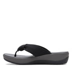Clarks womens Arla Glison Flip Flop, Black Fabric, 9 US