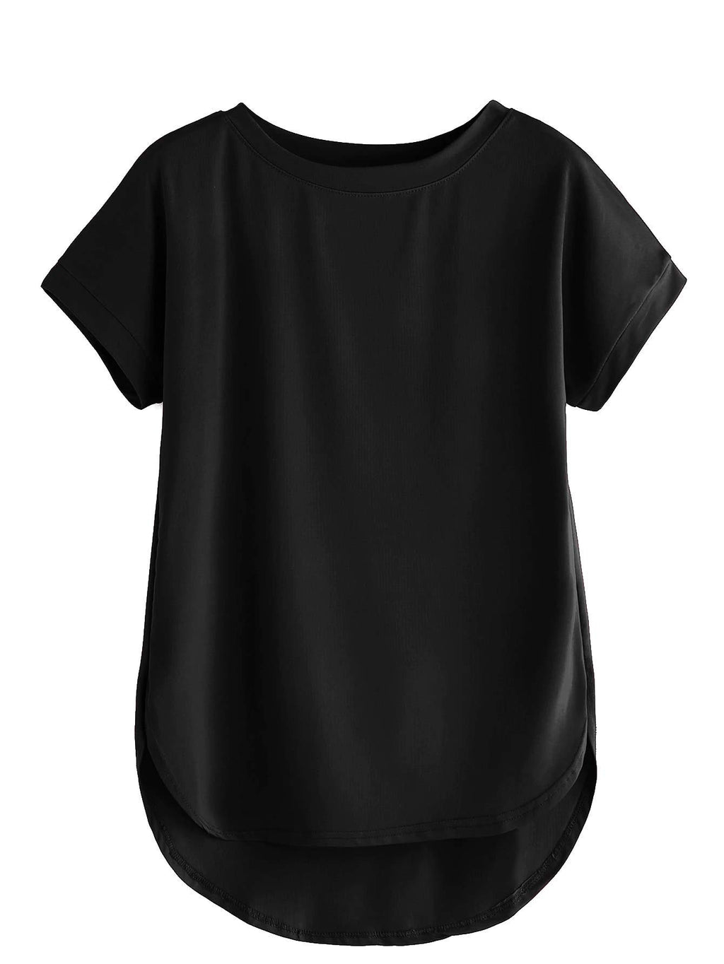 Fabricorn Womens Solid Regular Fit T-Shirt (GT01_UpDown4_P_Black