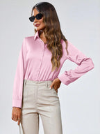 Indoprimo WomenS Solid Satin Casual Shirt | Stylish Western Long Sleeve Shirt For Women