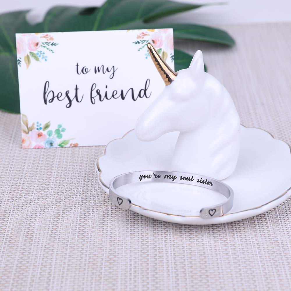 DUMBEN Gifts for Women Best Friend Her Soul Sister Bestie BFF Birthday Mothers Day Christmas Unbiological Present Stuff Ideas Yo