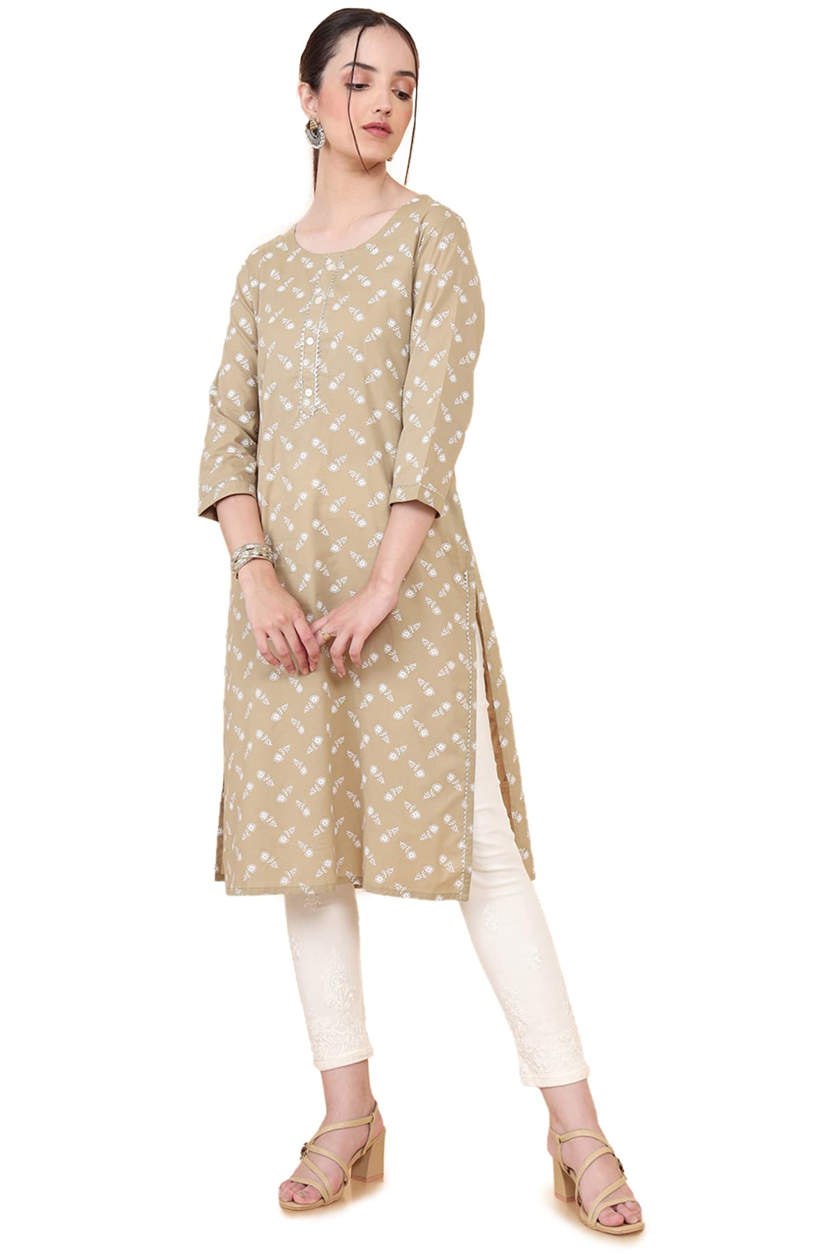 Soch Women Cotton Round Neck Printed Kurta