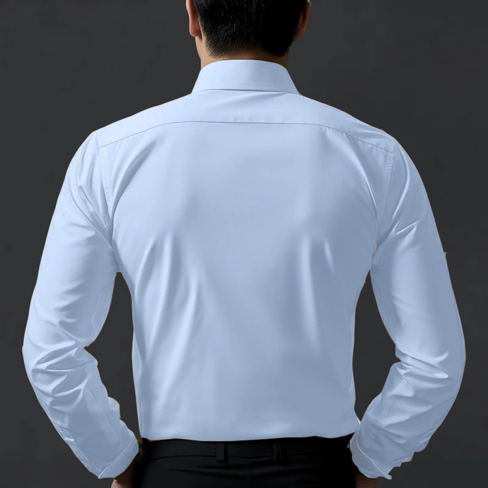 Deelmo MenS Stylish Solid Satin Casual Shirt For Men Full Sleeves| Poly Satin Silk Shirt Sky Blue