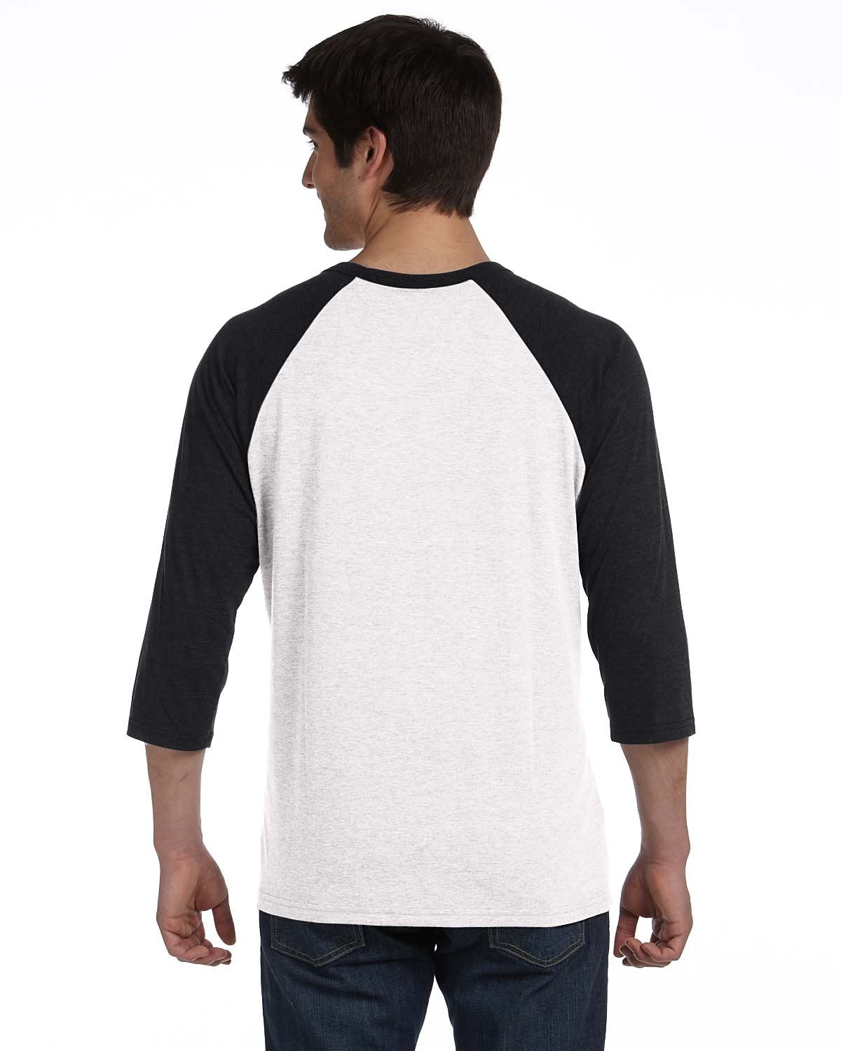 Unisex 34-Sleeve Baseball T-Shirt - gRY cHR BLK TRB - S(D0102H7WgV2)