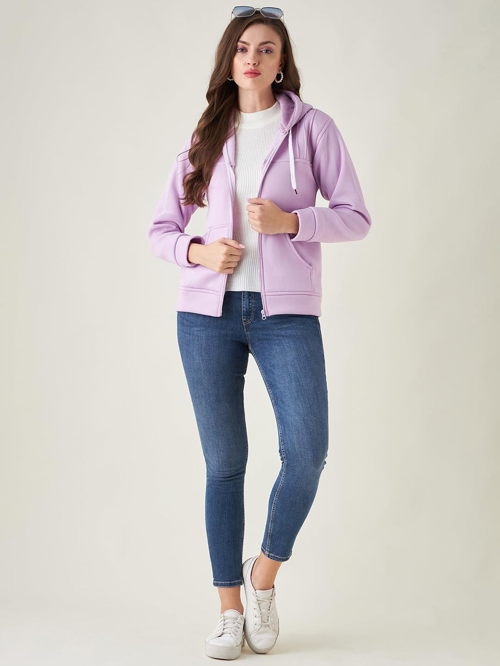 PIVL Women Solid Hooded Jacket For Winter
