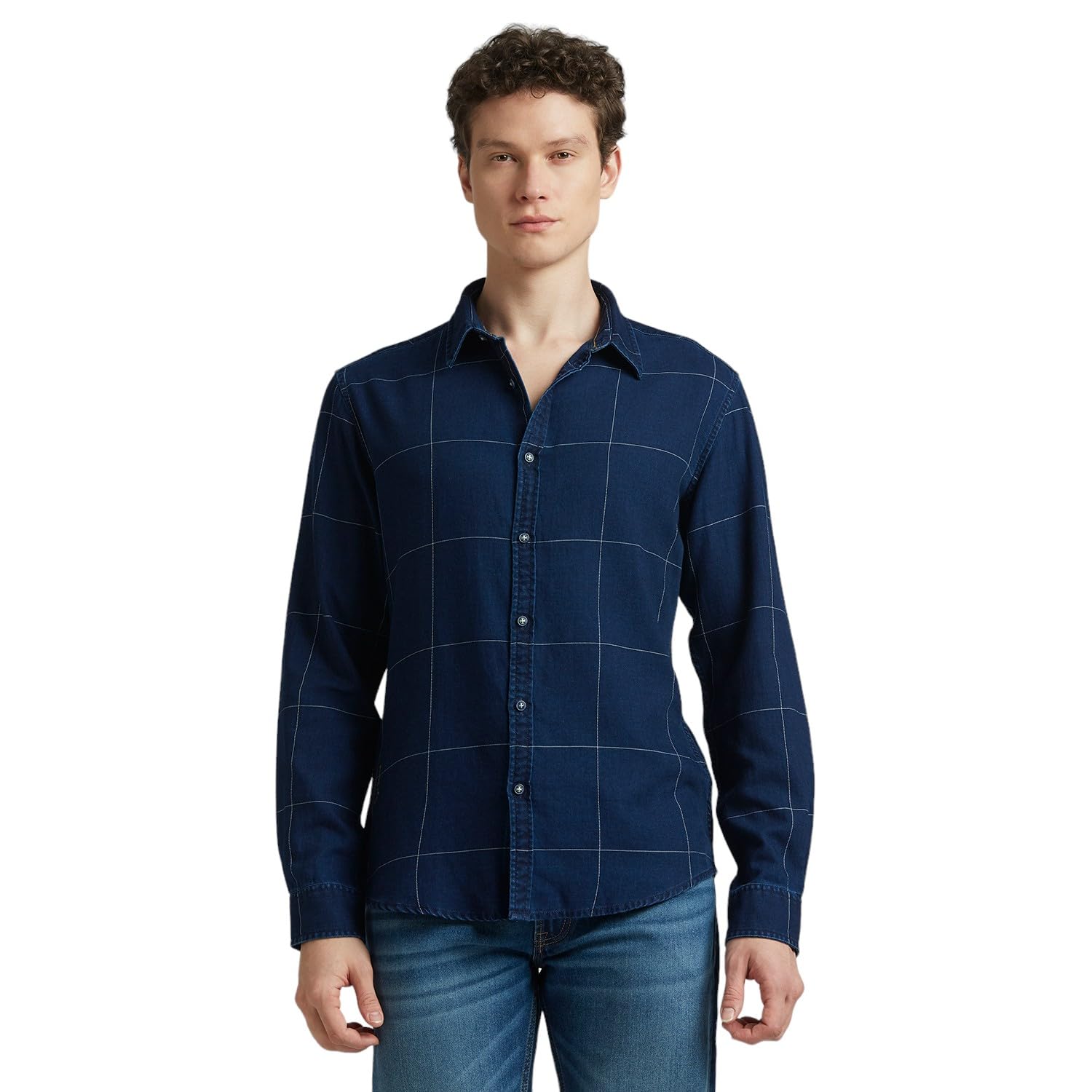 Blue Checked Full Sleeved Shirt