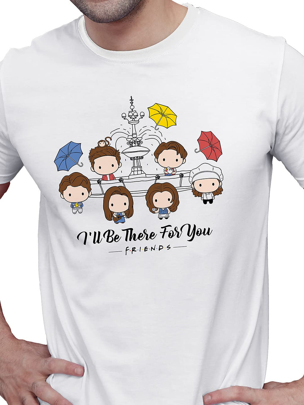 The Souled Store|F.R.I.E.N.D.S Ill Be There for You Round Neck Mens and Boys T-Shirt|Graphic Printed Half Sleeve| 100% Cotton W