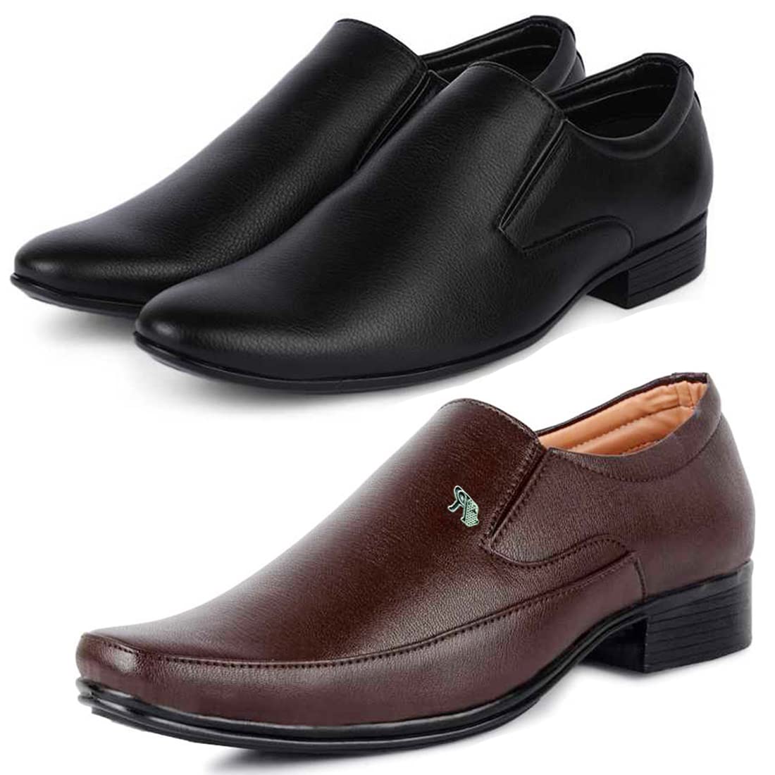 Vitoria Fashionable Synthetic Leather Formal Shoes Combo for Mens and Boys(BlackBrown)(SliponSlipon)/Office Shoes/Suit Shoes/ 7