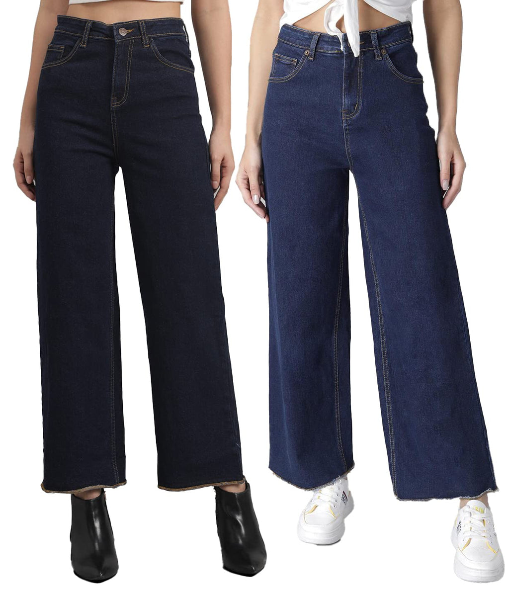 Kotty Women Flared High Rise Multicolor Jeans (Pack Of 2)