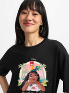 Juneberry 100% Pure Cotton Oversized Baggy Fit Official Disney Merchandise Cool & Goofy Graphic Printed T-Shirt For Women (Os_Ds