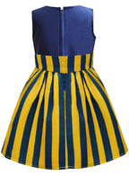 A.T.U.N. (ALL THINGS UBER NICE) Baby-Girls Polyester Fit and Flare Knee-Length Casual Dress (GDRS DBW_Mustard-Navy_1-2 Years)