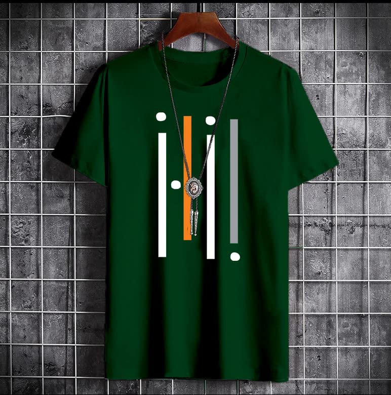 LookMark Mens Stylish Pure Cotton Printed Regular Fit Tshirt