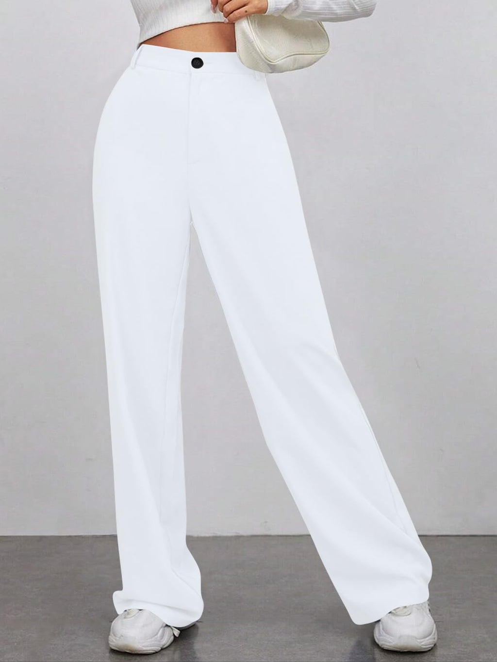Toochki Trouser for Women | High Waist Trousers for Womens | Summer Track Pants | Casual Lycra Pant | White